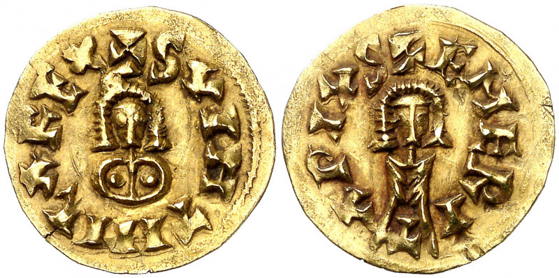 Suintila (621-631). Emérita (Mérida). Triente. (CNV. 327) (R.Pliego 393a). 1,35 ...