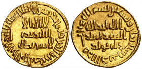 Califato Omeya de Damasco. AH 98. Suleyman. Dinar. (S.Album 130) (Lavoix 364). Bella. 4,25 g. EBC.