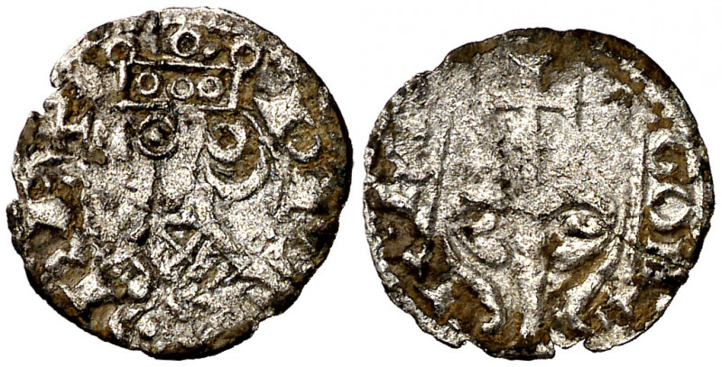 Pere I (1196-1213). Zaragoza. Óbolo jaqués. (Cru.V.S. 303) (Cru.C.G. 2117). Cosp...