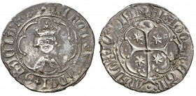 Alfons IV (1416-1458). Mallorca. Ral. (Cru.V.S. 836 var) (Cru.C.G. 2882b). Curioso busto con el cabello muy corto. Pátina oscura. Buen ejemplar. Escas...