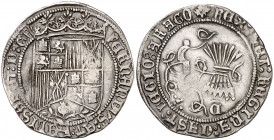 Reyes Católicos. Cuenca. 1 real. (AC. 342). Ex Colección Isabel de Trastámara 12/12/2018, nº 338. Rara. 3,33 g. MBC+/MBC.
