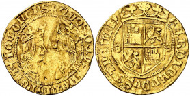 Reyes Católicos. Sevilla. 1 castellano. (AC. 602). Sirvió como joya. Escasa. 4,54 g. (MBC).