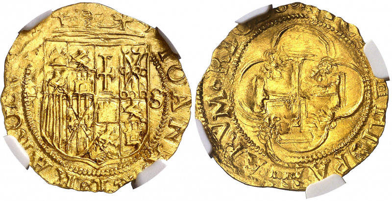 s/d (antes de 1550). Juana y Carlos. Sevilla. . 1 escudo. (AC. 199). En cápsula ...