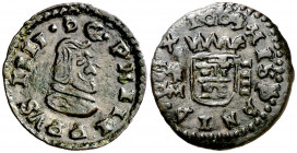1663. Felipe IV. Trujillo. M. 4 maravedís. (AC. 284) (J.S. M-770). Atractiva. Escasa así. 1,05 g. EBC-.