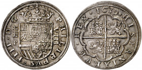1630. Felipe IV. Segovia. P. 8 reales. (AC. 1588). Muy escasa. 27,62 g. MBC+.