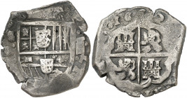 1662. Felipe IV. Sevilla. R. 8 reales. (AC. 1669). Muy rara, no hemos tenido ningún ejemplar. 26,23 g. BC+/MBC-.