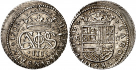 1708. Carlos III, Pretendiente. Barcelona. 2 reales. (AC. 29). Bella. Rara así. 5,03 g. EBC.