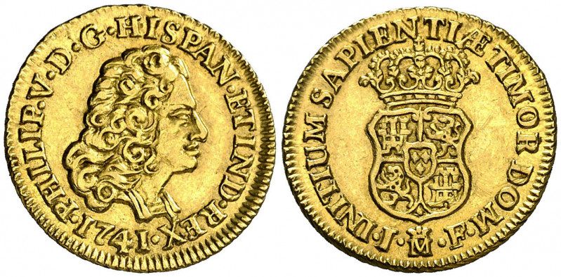 1741. Felipe V. Madrid. JF. 1 escudo. (AC. 1720). Marca de ceca coronada. Mínima...