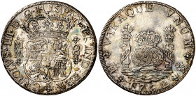 1762. Carlos III. México. MM. 8 reales. (AC. 1080). Columnario. Pátina irregular. Atractiva. 26,65 g. MBC+.