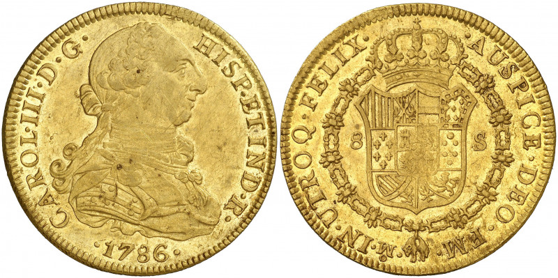 1786. Carlos III. México. FM. 8 escudos. (AC. 2021) (Cal.Onza 785). Ceca y ensay...