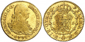 1791. Carlos IV. Madrid. MF. 1 escudo. (AC. 1108). 3,36 g. MBC/MBC+.