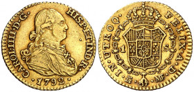 1792. Carlos IV. Madrid. MF. 1 escudo. (AC. 1109). 3,32 g. MBC/MBC+.