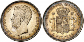 1871*1871. Amadeo I. SDM. 5 pesetas. (AC. 1). Pátina. Atractiva. 24,80 g. EBC-.