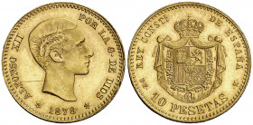 1878*1961. Franco. DEM. 10 pesetas. (AC. 167). Acuñación de 496 ejemplares. Rara. 3,20 g. S/C-.