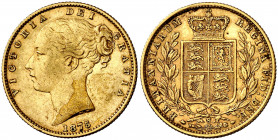 Australia. 1875. Victoria. S (Sydney). 1 libra. (Fr. 11) (Kr. 6). Tipo "escudo". AU. 7,93 g. MBC/MBC+.
