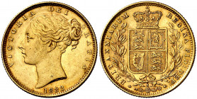 Australia. 1882. Victoria. S (Sydney). 1 libra. (Fr. 11) (Kr. 6). Tipo "escudo". AU. 8 g. MBC+/EBC-.