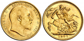 Australia. 1907. Eduardo VII. S (Sydney). 1 libra. (Fr. 32) (Kr. 15). AU. 7,99 g. MBC+/EBC-.