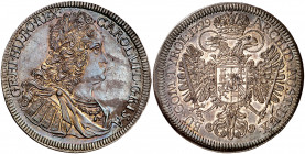 Austria. 1729. Carlos VI. Hall. 1 taler. (Kr. 1617). Bella. AG. 28,97 g. EBC.