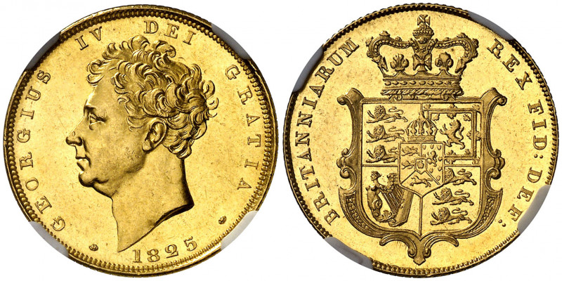 Gran Bretaña. 1825. Jorge IV. 1 libra. (Fr. 377) (Kr. 696) (Spink 3801). En cáps...