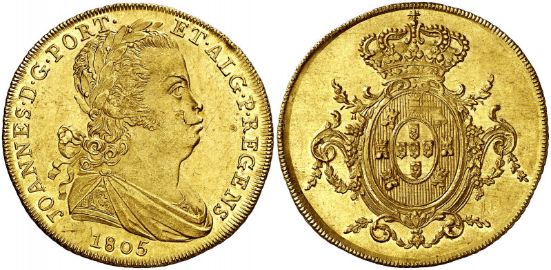 Portugal. 1805. Juan, Príncipe Regente. Lisboa. 6400 reis (peça). (Fr. 123) (Kr....