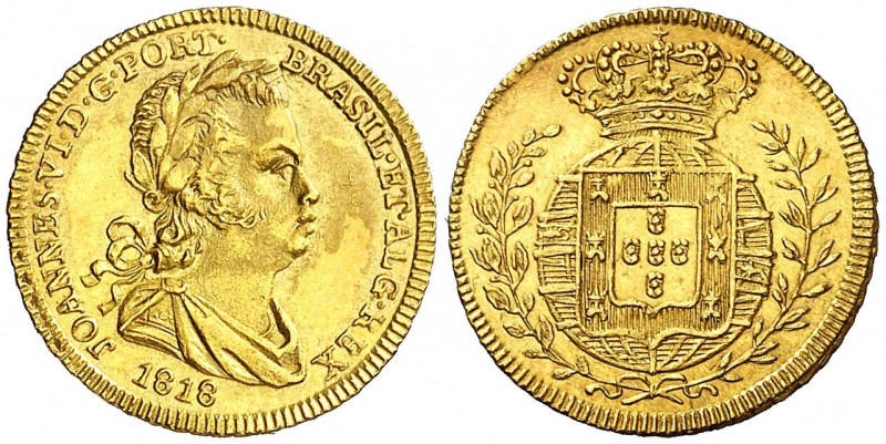 Portugal. 1818. Juan VI. Lisboa. 1/2 escudo. (Fr. 131) (Kr. 361) (Gomes 15.01). ...