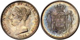 Portugal. 1844. María II. 1000 reis. (Kr. 472). Pátina. Bella. AG. 29,52 g. EBC/EBC+.