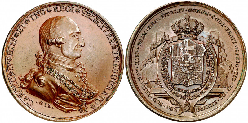 1789. Carlos IV. México. La Minería. Proclamación. (Ha. 169 var. metal) (V. 148)...