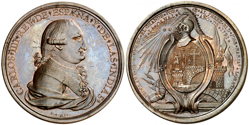 1791. Carlos IV. San Miguel El Grande. Proclamación. (Ha. 212 var. metal) (V. 16...