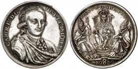 1789. Carlos IV. Sevilla. Proclamación. (Ha. 95) (V. 98) (V.Q. 13147) (Ruiz Trapero 170). Plata. 22,43 g. 35 mm. EBC-.