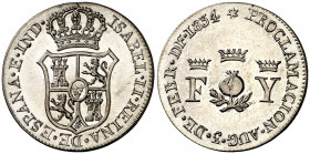 1834. Isabel II. Granada. Proclamación. Módulo 2 reales. (Ha. 14) (V. 746) (V.Q. 13364). Bella. Plata. 2,84 g. EBC+.