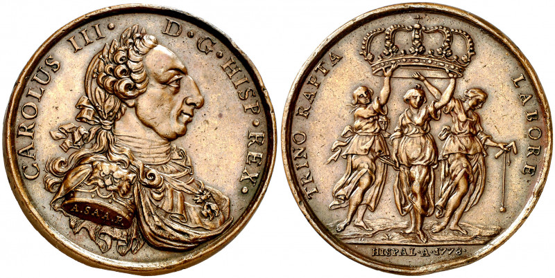 1778. Carlos III. Sevilla. Premio de la Escuela de Nobles Artes. (V. 53) (V.Q. 1...