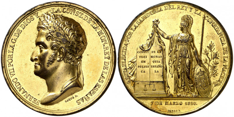 1820. Fernando VII. Restablecimiento de la Constitución. (V. 337, error en leyen...