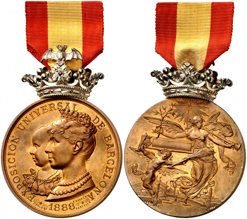 1888. Barcelona. Exposición Universal. (Cru.Medalles 760a )(V. 857). Corona de p...