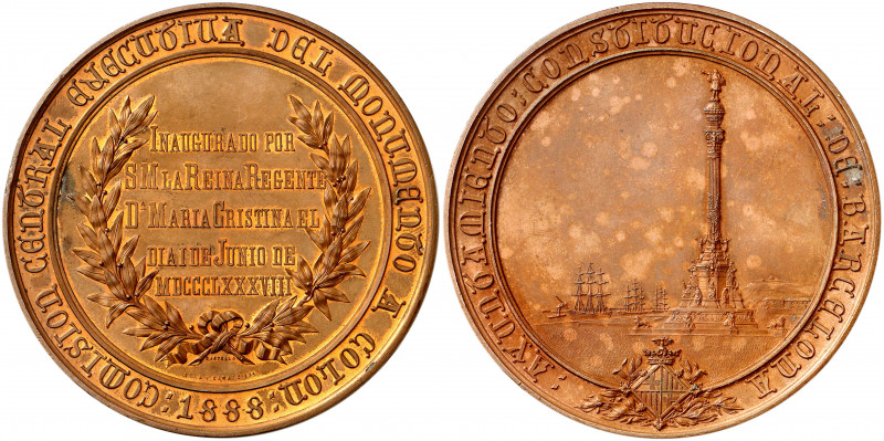 1888. Barcelona. (Cru.Medalles 779b) (V. 546 var. por metal). Inauguración del m...