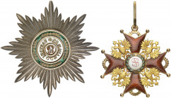 Rusia. (1899-1916). Nicolás II. Orden de San Estanislao. División Civil, 1ª clase. (Vernon 70 y 76) (Wer-Fig. 1103 y 1105) (Romanov 35 y 37). Dos cond...