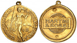 1931 (realizada el 1932). Barcelona. Martini & Rossi. Jetón publicitario (medalla obsequio). (S. Gitons 34.1) (A.N. 47 pág. 265, nº 1 mismo ejemplar)....