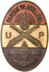 s/d (1934). Parque de Artillería. Industrias de guerra. UHP (Unión de Hermanos Proletarios). Chapa ovalada. Rara. 17,29 g. 45x31 mm. MBC+.