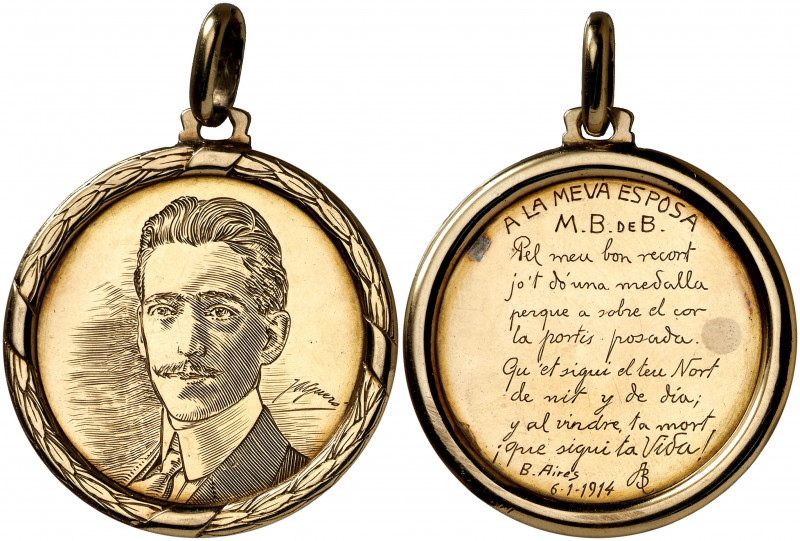 Argentina. 1914. Buenos Aires. A la meva esposa M. B. de B. Medalla de dedicació...