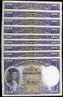 1931. 100 pesetas. (Ed. C11) (Ed. 360). 25 de abril, Fernández de Córdoba. 10 billetes correlativos, fondo del personaje en negro. S/C-/S/C.