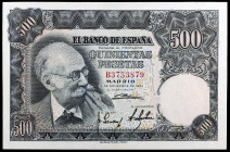 1951. 500 pesetas. (Ed. D61a) (Ed. 460a). 15 de noviembre, Benlliure. Serie B. S/C-.