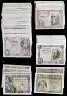 1938 a 1953. 1 peseta. Lote de 175 billetes. A examinar. MBC/EBC.