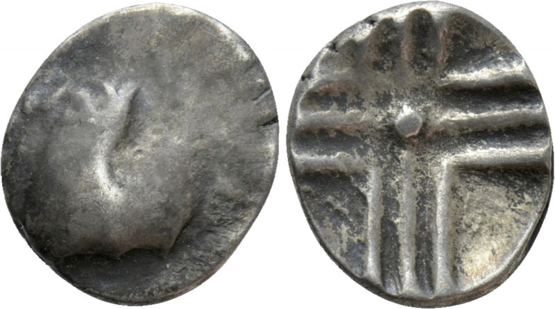 CENTRAL EUROPE. Noricum. Obol (1st century BC). 

Obv: Plain bulge.
Rev: Expa...