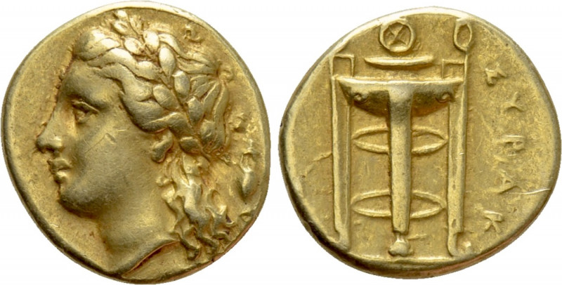 SICILY. Syracuse. 50 Litrai (317-289). Time of Agathokles.

Obv: Laureate head...