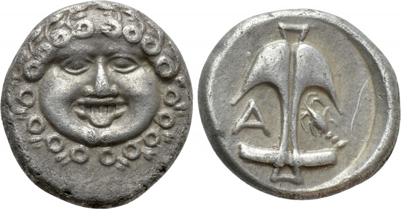 THRACE. Apollonia Pontika. Drachm (Circa 5th-4th centuries BC). 

Obv: Facing ...
