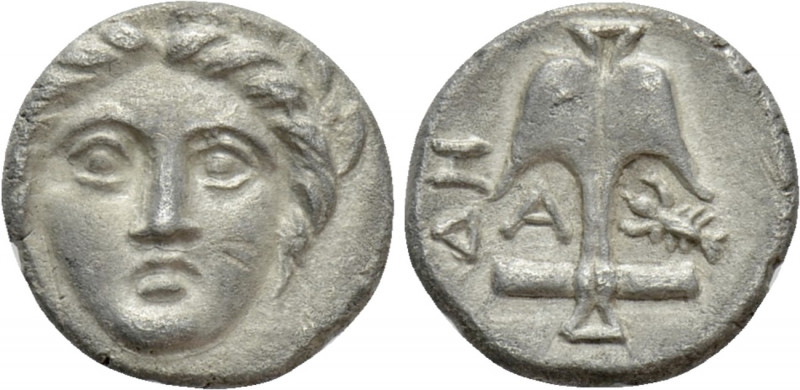 THRACE. Apollonia Pontika. Diobol (Late 4th century BC). 

Obv: Facing Gorgone...
