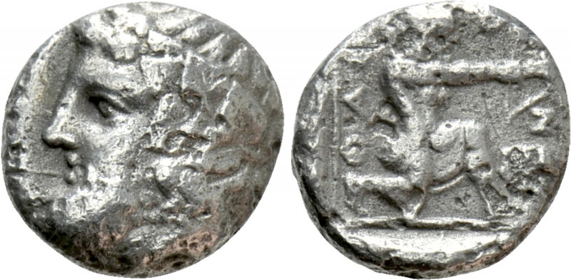 THRACE. Thasos. Drachm (Circa 411-400 BC). 

Obv: Head of Dionysos left, weari...