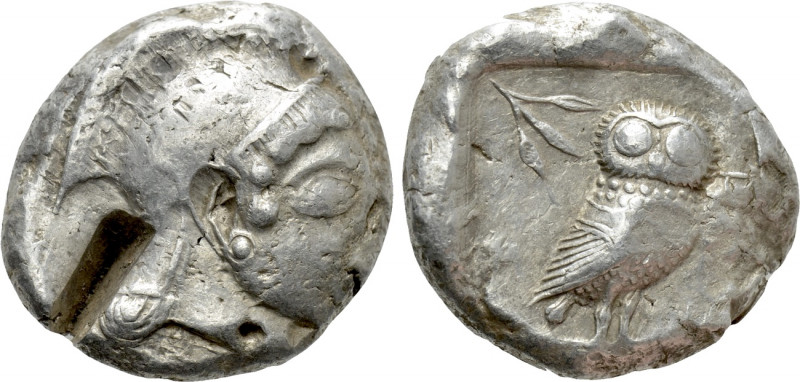 ATTICA. Athens. Tetradrachm (Circa 500/490-485/0 BC). 

Obv: Archaic helmeted ...