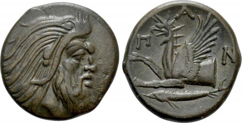 CIMMERIAN BOSPOROS. Pantikapaion. Ae (Circa 310-304/3 BC). 

Obv: Bearded head...