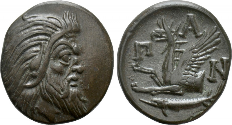 CIMMERIAN BOSPOROS. Pantikapaion. Ae (Circa 310-304/3 BC). 

Obv: Bearded head...