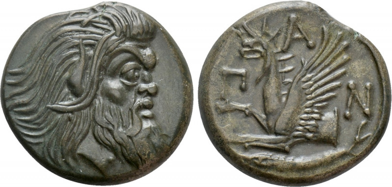 CIMMERIAN BOSPOROS. Pantikapaion. Ae (Circa 310-304/3 BC). 

Obv: Bearded head...
